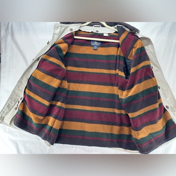 Woolrich Barn Chore Jacket Coat Removable Fleece Lined Tan Khaki Mens XL Spot - Picture 4 of 12